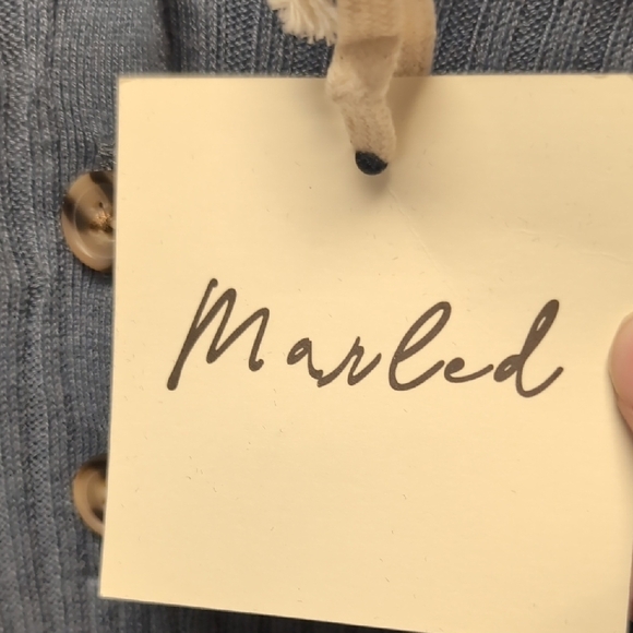 Marled Blue Button Down Shirt Classic Top Wool Blend Size XL NWT - Picture 3 of 7